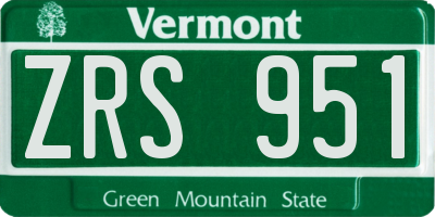 VT license plate ZRS951