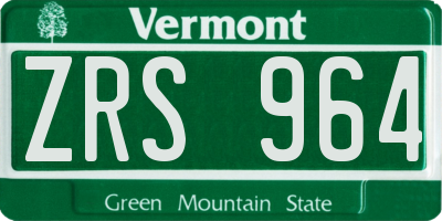 VT license plate ZRS964