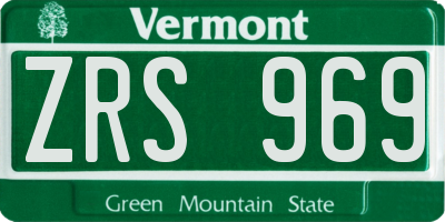 VT license plate ZRS969