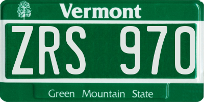 VT license plate ZRS970
