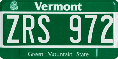 VT license plate ZRS972