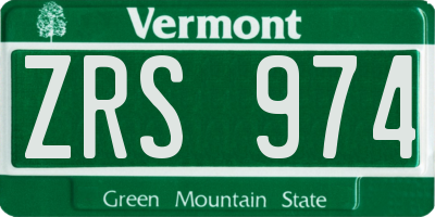 VT license plate ZRS974