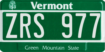 VT license plate ZRS977