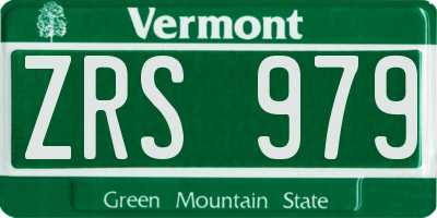 VT license plate ZRS979