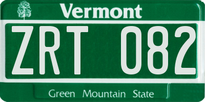 VT license plate ZRT082
