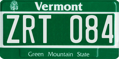 VT license plate ZRT084
