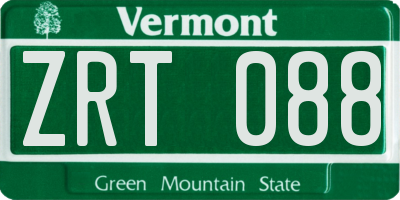 VT license plate ZRT088