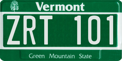 VT license plate ZRT101