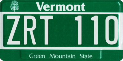 VT license plate ZRT110