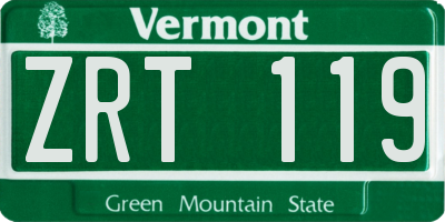 VT license plate ZRT119
