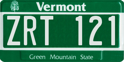VT license plate ZRT121