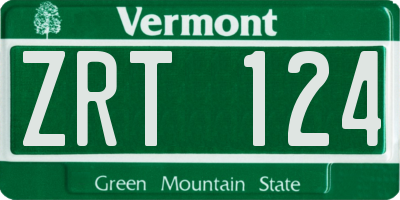 VT license plate ZRT124