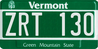 VT license plate ZRT130