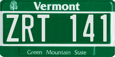 VT license plate ZRT141
