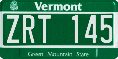 VT license plate ZRT145