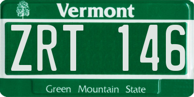 VT license plate ZRT146