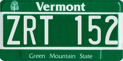 VT license plate ZRT152