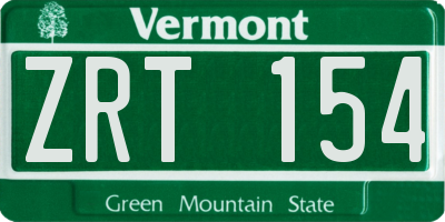 VT license plate ZRT154