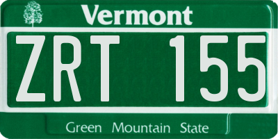 VT license plate ZRT155