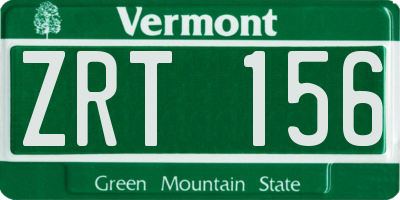 VT license plate ZRT156