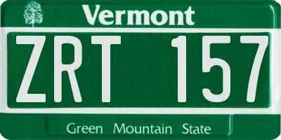 VT license plate ZRT157