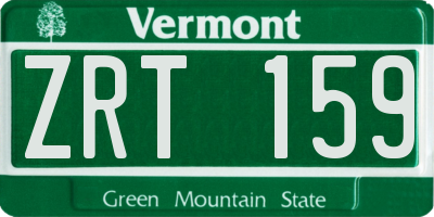 VT license plate ZRT159
