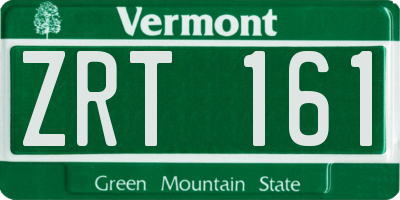 VT license plate ZRT161