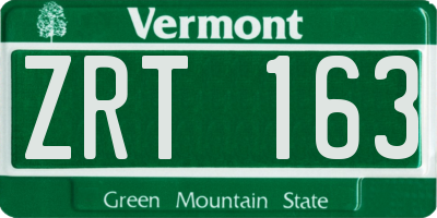 VT license plate ZRT163