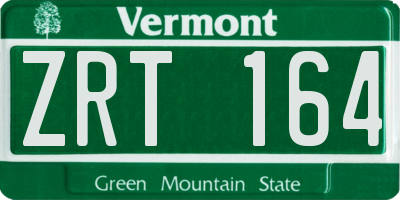VT license plate ZRT164
