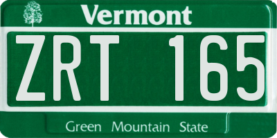 VT license plate ZRT165