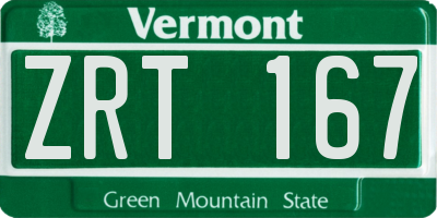 VT license plate ZRT167