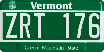 VT license plate ZRT176