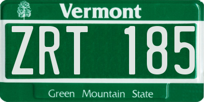 VT license plate ZRT185