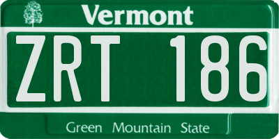 VT license plate ZRT186
