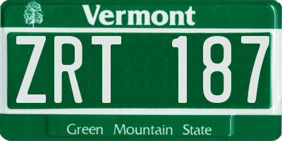 VT license plate ZRT187