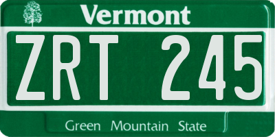 VT license plate ZRT245
