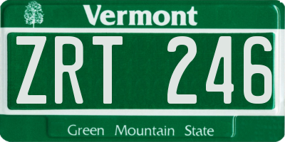 VT license plate ZRT246