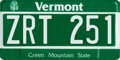 VT license plate ZRT251