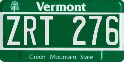 VT license plate ZRT276