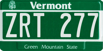 VT license plate ZRT277