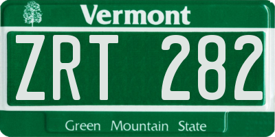 VT license plate ZRT282