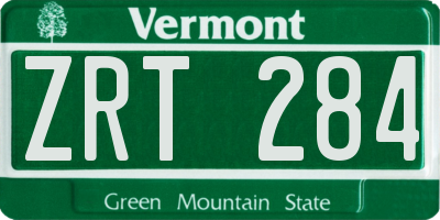 VT license plate ZRT284