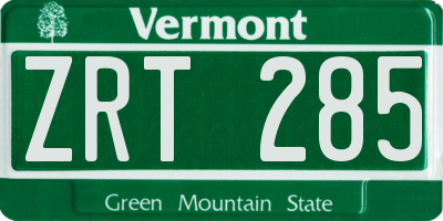 VT license plate ZRT285