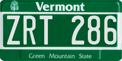 VT license plate ZRT286