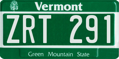 VT license plate ZRT291
