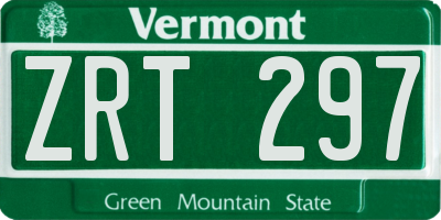 VT license plate ZRT297