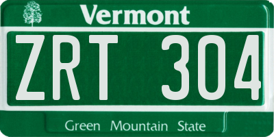 VT license plate ZRT304