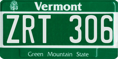 VT license plate ZRT306