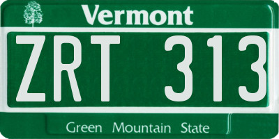 VT license plate ZRT313