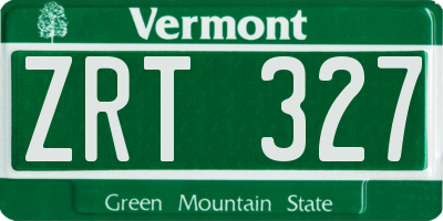 VT license plate ZRT327
